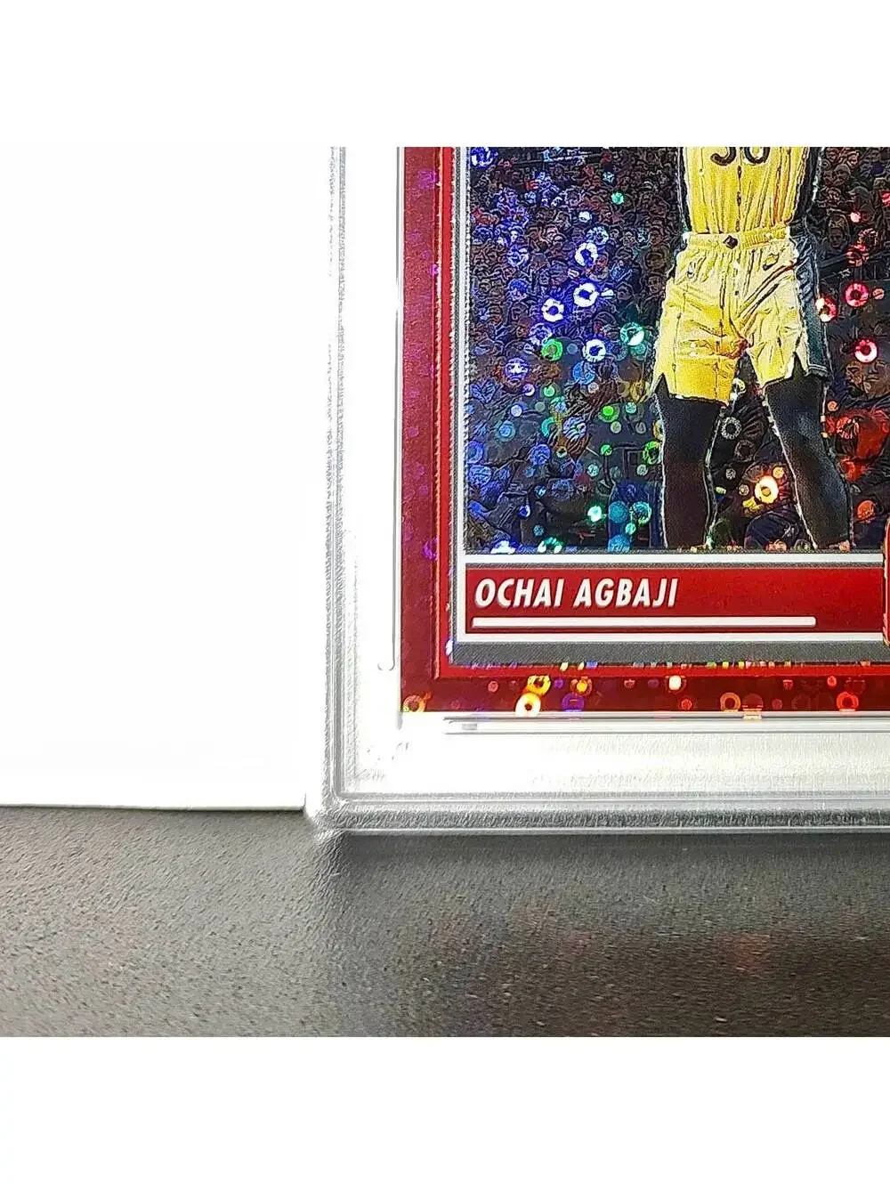 Ochai Agbaji 2023 Panini Hoops Premium #62 30/149 Red Disco Prizm PSA 10 Gem